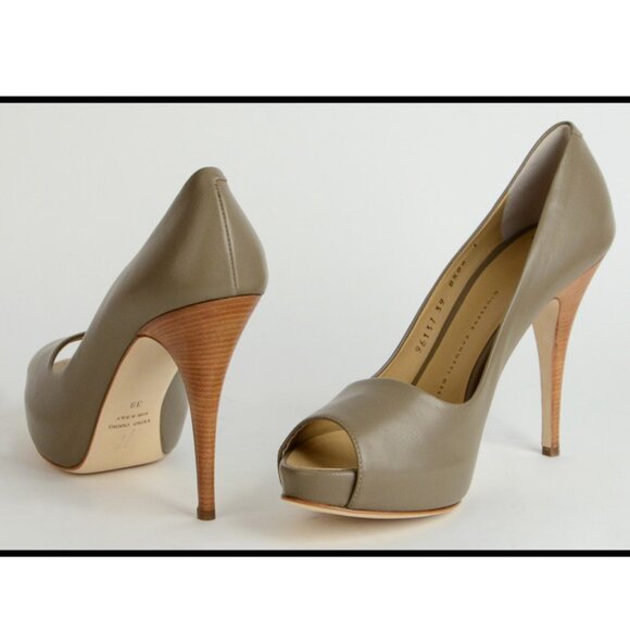 GIUSEPPE ZANOTTI SHOES PLATFORM PUMPS OPEN TOE LEATHER HIGH HEEL IT 39.5 US 9.5 - Picture 5 of 9